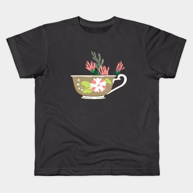 Cup (of flowers) Kids T-Shirt by ilustraLiza